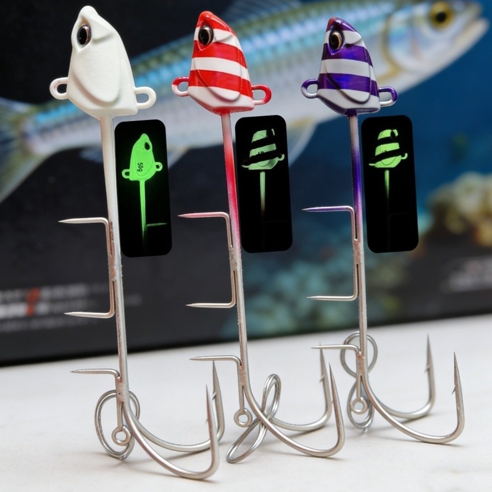 طعم جيج معدني بخطاف ثلاثي، جسم - مراجعة Fishing Hook Treble وسعره